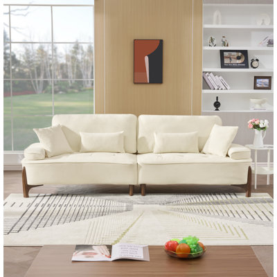 103 Inch Comfortable Deep Seated Sofa With Pillow, Suitable For Bedroom, Living Room, Apartment, Office, Dormitory Decoration