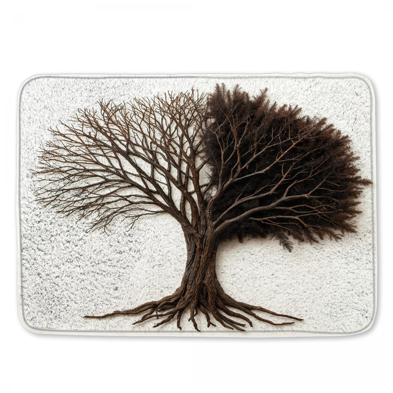 Tapis de bain demi-feuille sans sculpture, L 34 po x L 21 po