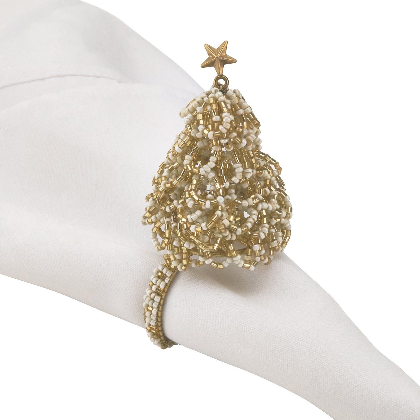 Christmas Tree Napkin Rings, Gold