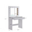 Table de coiffeuse avec grand miroir éclairé, coiffeuse de maquillage avec tiroir, tabouret revêtu de 1 pièce