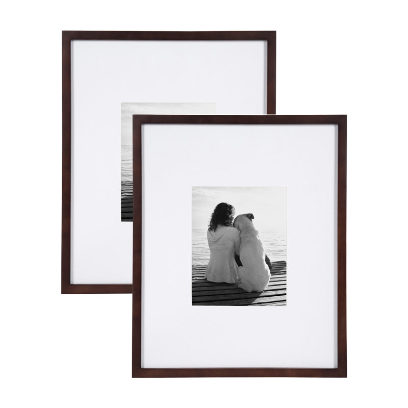 Ensemble de cadres muraux en bois Creason, Noyer brun, 14 po x 18 po, 11 po x 14 po, Paquet de 2