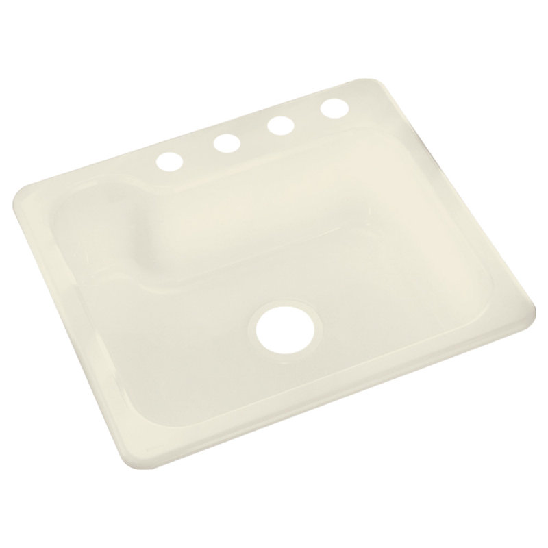 Maxeen 25'' L Single Basin Kitchen Sink, Biscuit