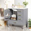 Meuble-lavabo de 30 po avec lavabo en céramique, porte à fermeture en douceur avec tablette intégrée, tiroir profond, tiroir standard, grand tiroir diviseur, grande armoire de rangement pour la salle de bain, design moderne et fonctionnel