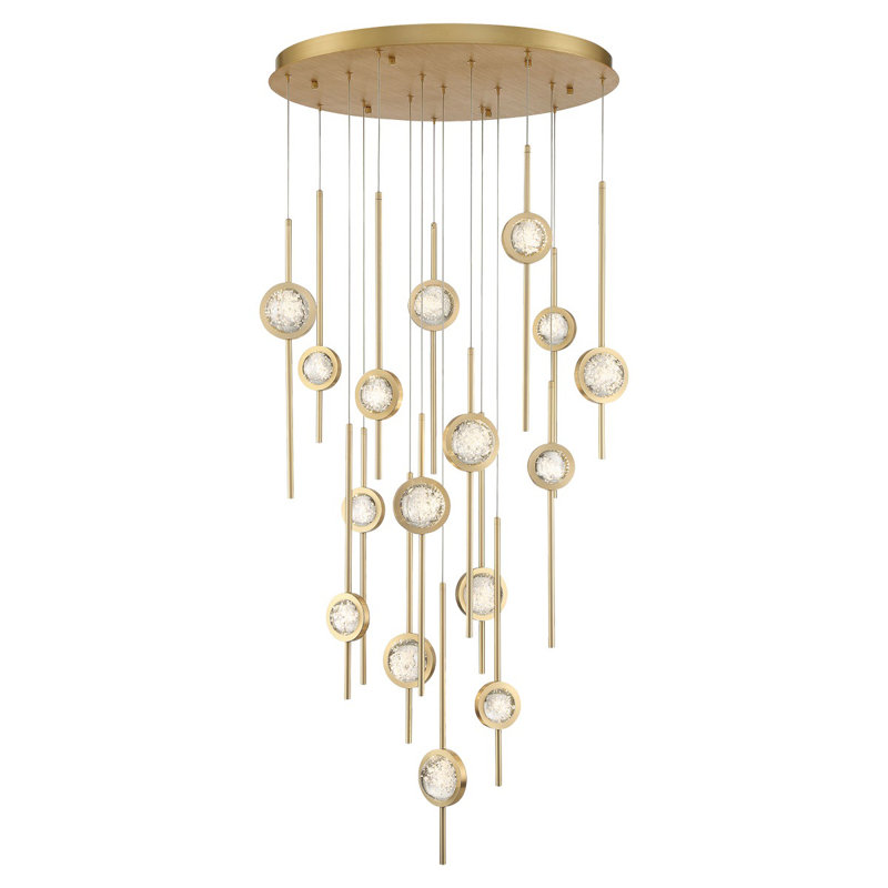 Mélange d'aluminium anodisé à DEL et boule transparente, Laiton