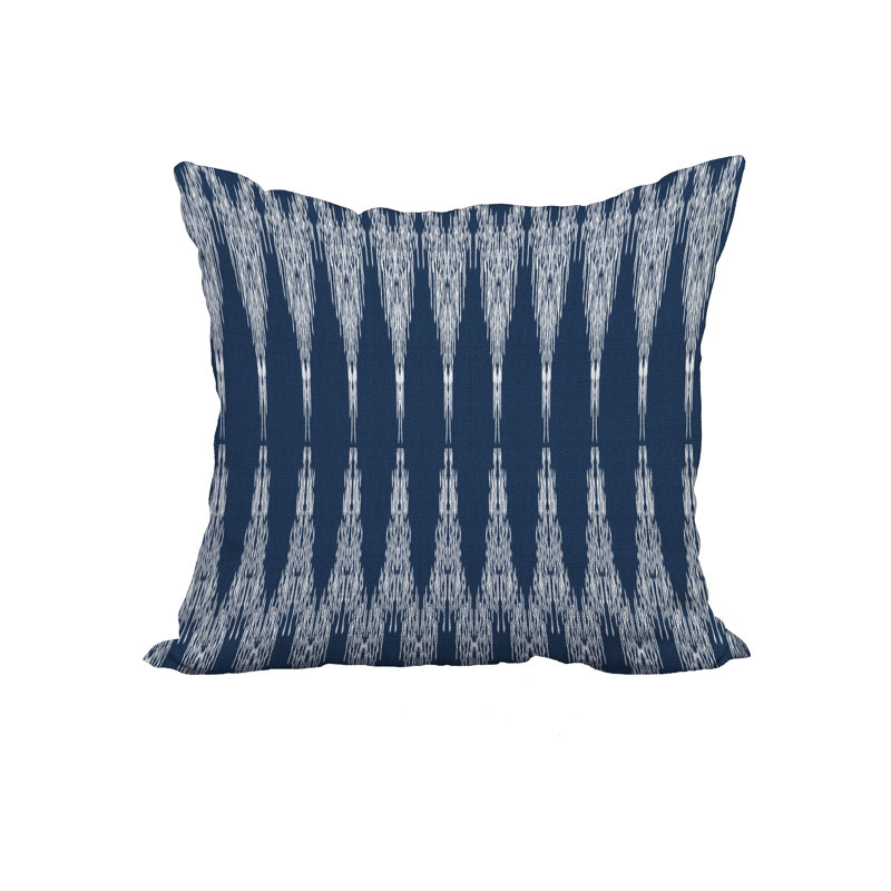 Ikat Reversible Throw Pillow, 18" H x 18" W, Blue