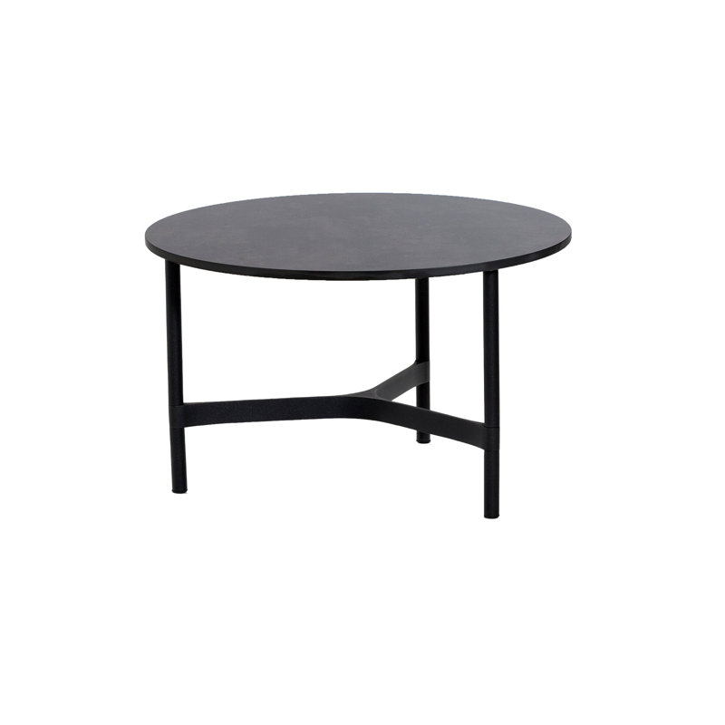 Twist Outdoor Round Coffee Table, 16.59" H x 27.6" W x 27.6" D, Lava Gray/Dark Gray