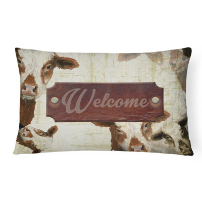 Coussin décoratif intérieur/extérieur à vache welcome