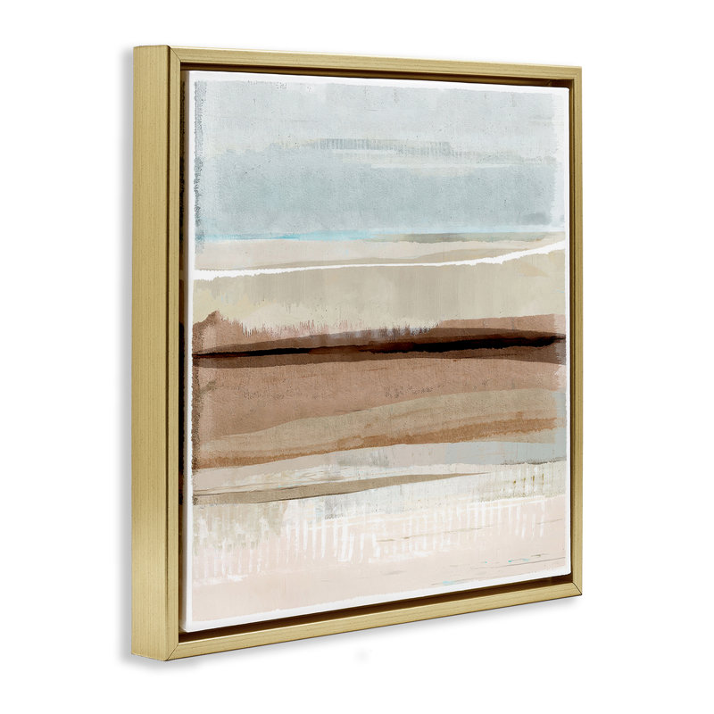 «Winter Sands» par Flora Kouta, Cadre flottant métallique doré, H 18 po x l 18 po