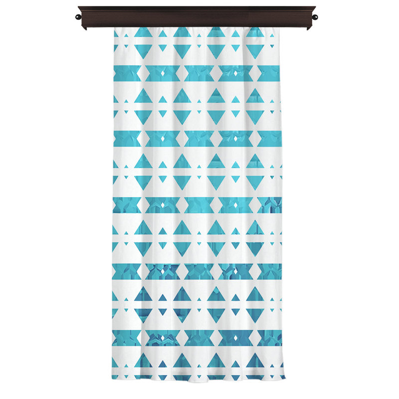 Rideau en polyester Turnham, Bleu
