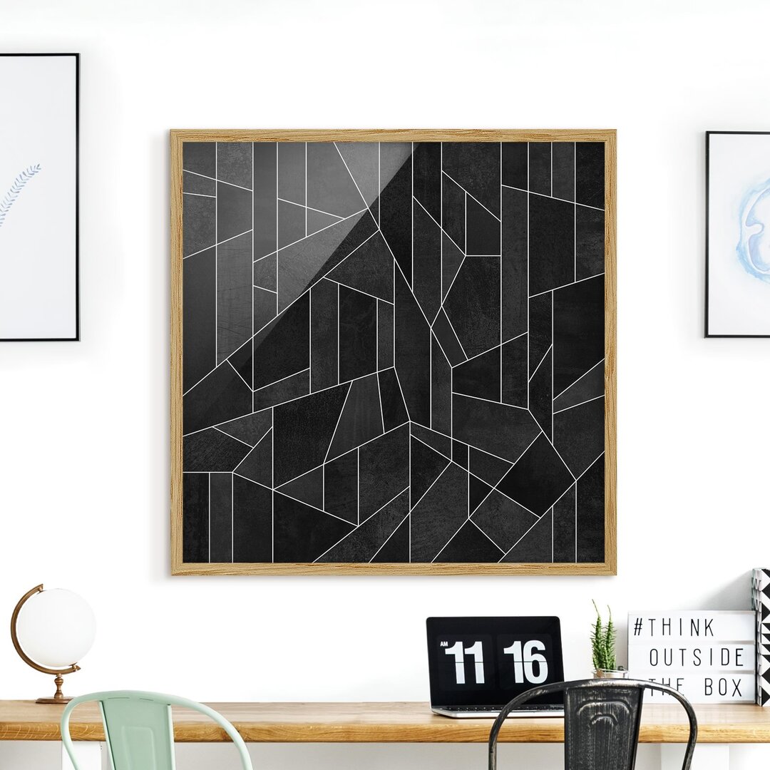 Gerahmtes Poster Black White Geometry