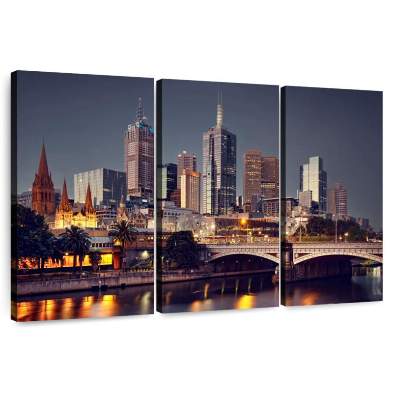 Rorry Melbourne Night Skyline, 20" H x 33" W