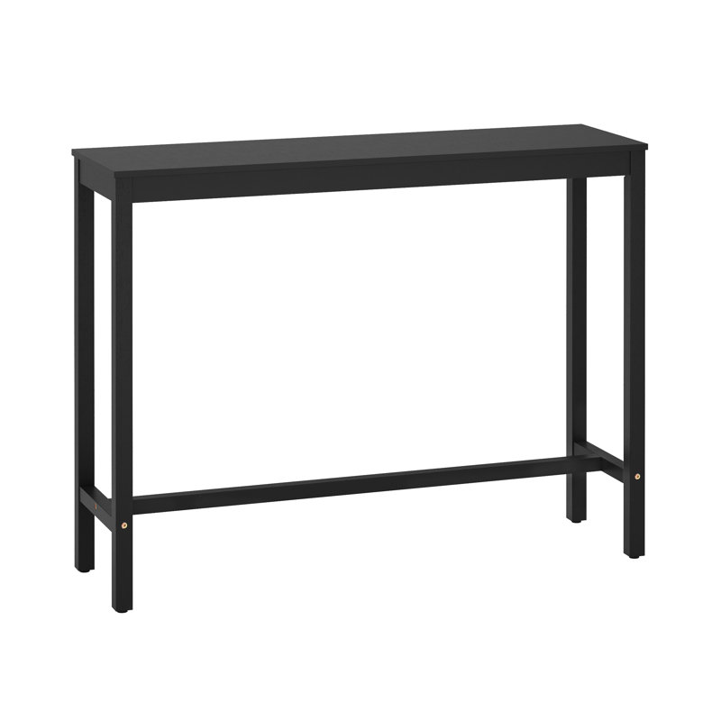 Herstein Solid Wood Bar Table, Black, 39” H x 45” L x 15” W