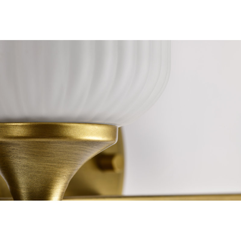 Meuble-lavabo Solara, 13,38 po de largeur, Laiton naturel, Deux lumières