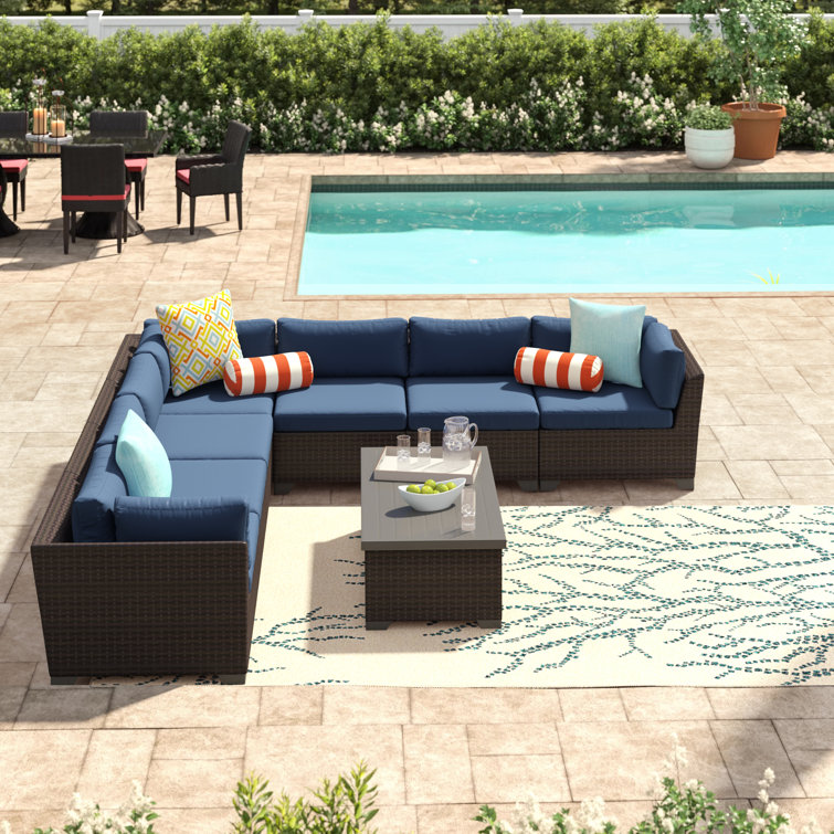 Tegan 6 - Person Modular Patio Conversation Sets with Cushions