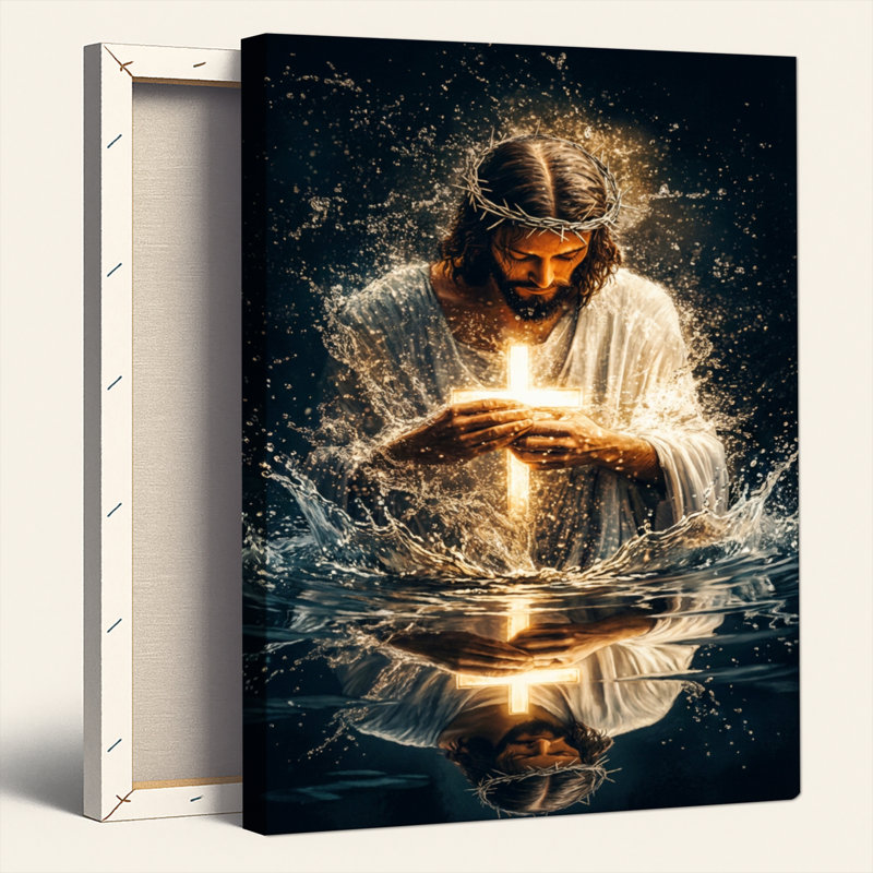 «Jesus Light», reproduction d'art sur toile, ensemble de 1, H 40 po x l 28 po, Wrapped Canvas