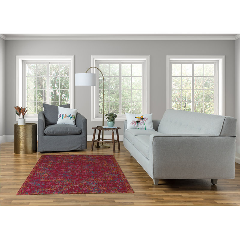 Chenille Floral Indoor Rug, Rectangle 4' x 6'