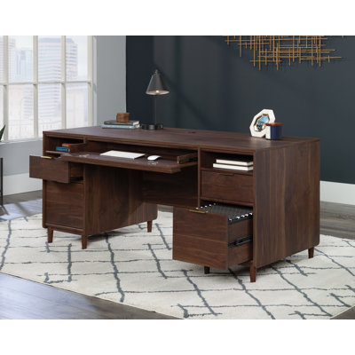 Executive Pedestal Desk in Grand Walnut