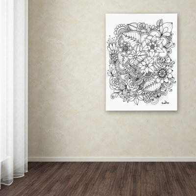 Carson 'Flowers 2' KCDoodleArt Graphic Art on Wrapped Canvas