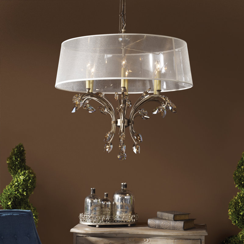 Lustre tambour 6 lumières à abat-jour Archambault