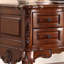 Bureau rectangulaire en bois massif brun noisette avec 5 tiroirs-216026276
