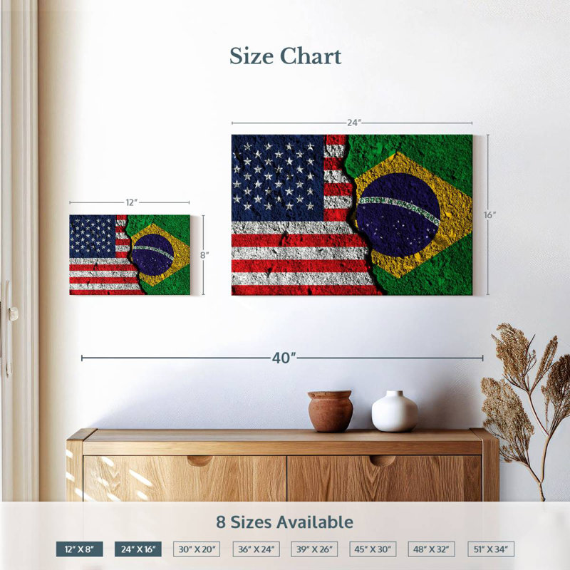 Drapeau de Borges aux États-Unis, H 16 po x l 24 po