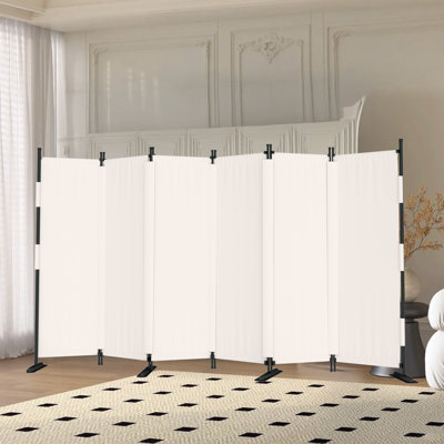Room Divider 6 Panel Upgrade Seamless Folding Privacy Screens 132" Portable Room Partition For Room Separator Freestanding Wall Divider For Office Bed by Ebern Designs