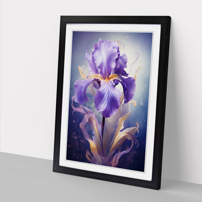 Iris Flower Conceptual - Single Picture Frame Print on Wood