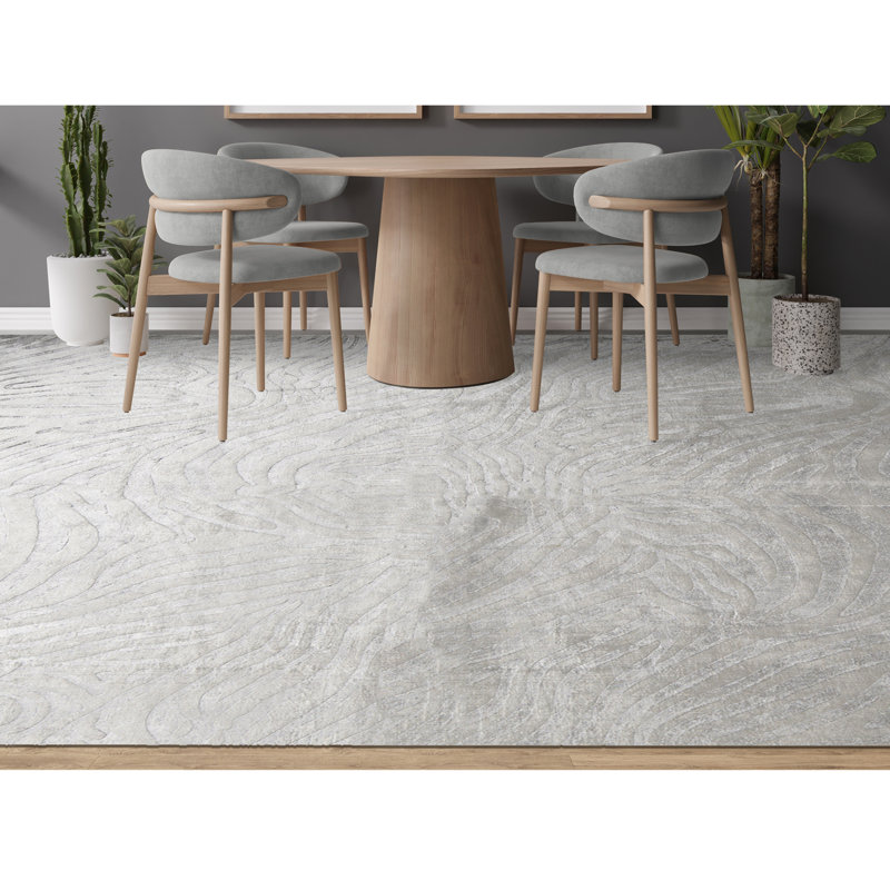 Hand-Knotted High-Quality Gray Area Rug