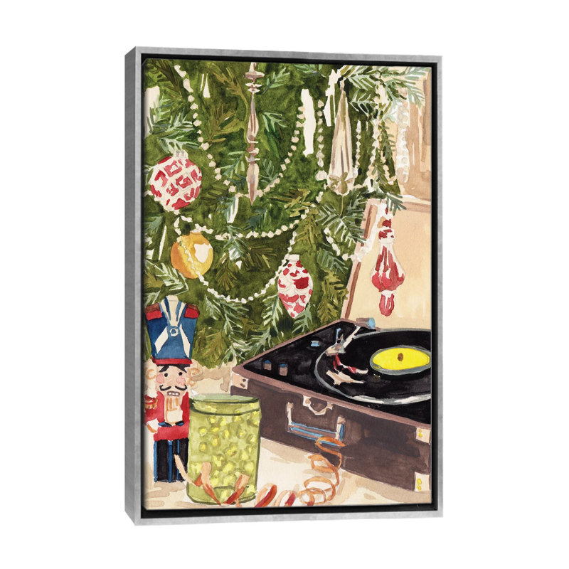 Home Sweet Christmas I - reproduction d'art murale - toile encadrée, H 60 po x l 40 po, Silver
