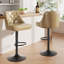 Tabouret de bar rotatif à 360 degrés en faux cuir avec coutures à boutons-116087022