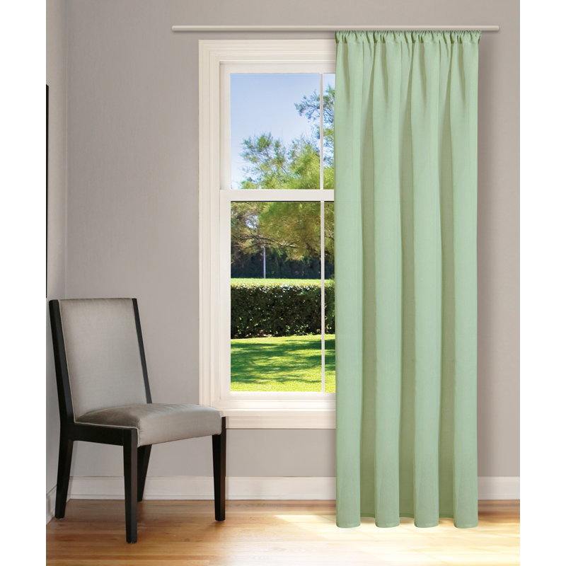 Sela Pencil Pleat Semi Sheer Curtain, Blue