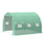 Serre de tunnel Outsunny 10 pi x 10 pi x 6,5 pi, couverture en polyéthylène PE, cadre en acier, porte à glissière enroulable et fenêtres pour fleurs, légumes, plantes tropicales, vert-124869832-124869835