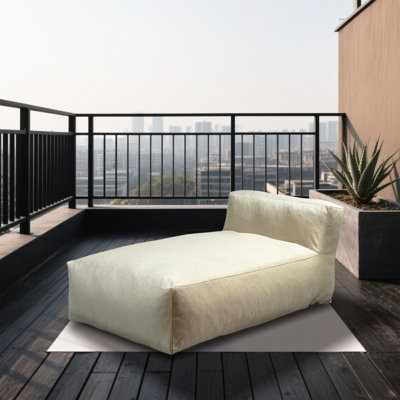Light Beige 70 Inch Water-Resistant Outdoor Chaise Lounge & Patio Sunbed For Pool, Beach & Deck