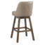 Tabouret de bar rotatif à hauteur ajustable Sonny en similicuir avec finition en bois brun-1112326816