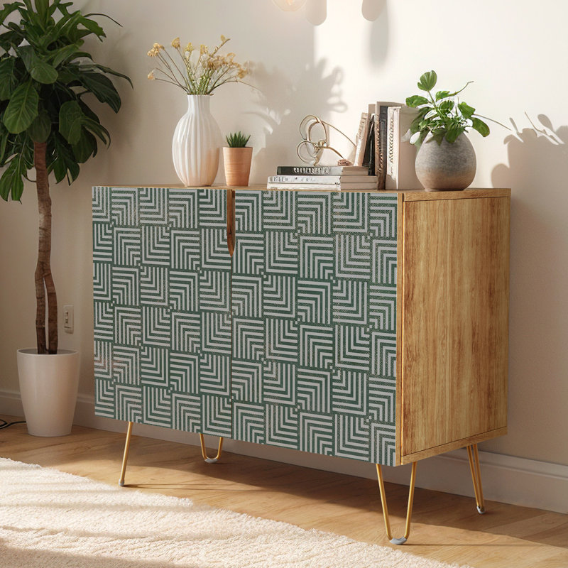 35'' Sideboard, Line Square Dark Green