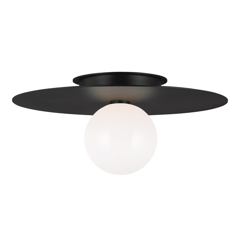 Allegra 1 - Light Flush Mount, Midnight Black, 7.875" H x 17.5" W x 17.5" D