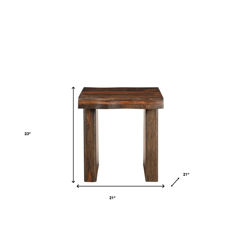 Lefancy 23" Dark Brown Square End Table