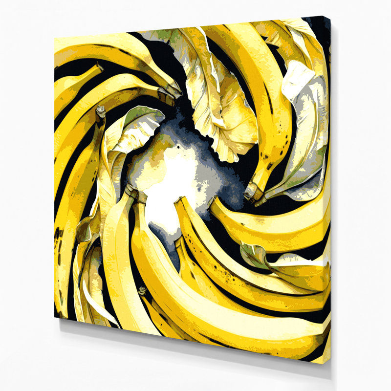 Fruit Banana Brown Canvas Wall Art, 12" H x 12" W