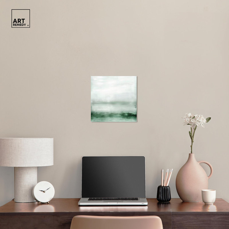Mirrored Glow II 12" x 12" Abstract Landscape Canvas Art