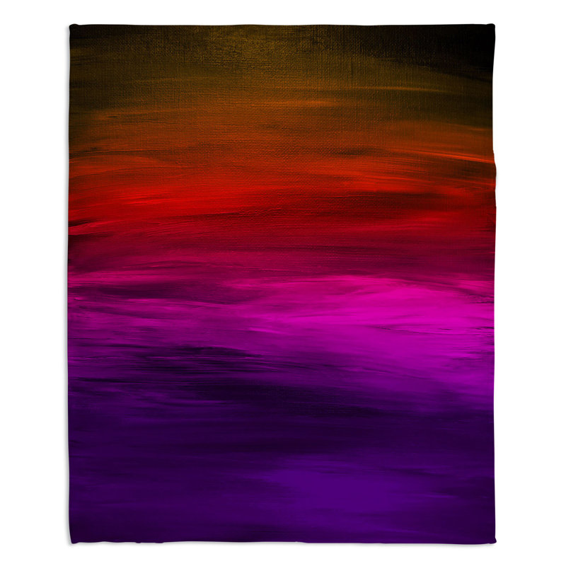 Couverture sherpa 4 doux coucher de soleil côtière, l 68 po x L 80 po