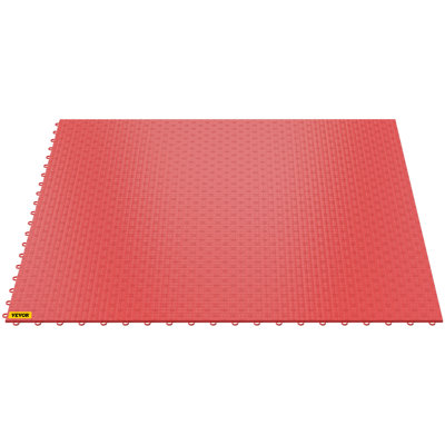 Garage Tiles Interlocking, 12'' x 12'', 25 pcs, Red Garage Floor Covering Tiles, Non-Slip Diamond Plate Garage Flooring Tiles, Support up to 55,000 lbs for Basements, Gyms, Repair Shops