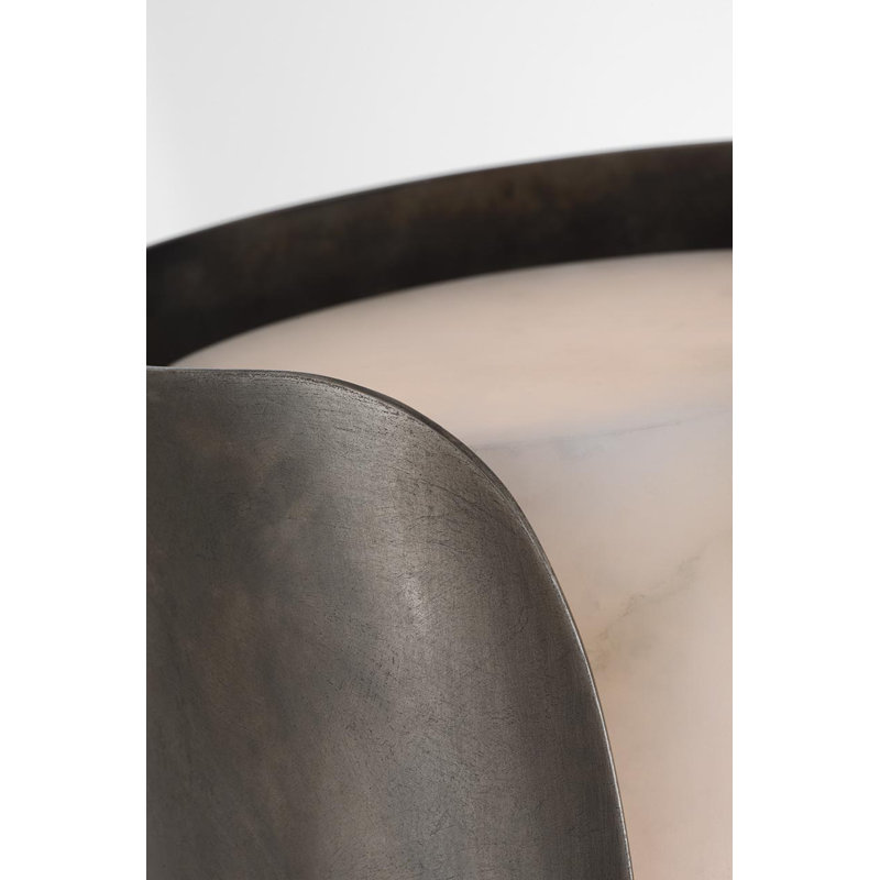 Anne-Marie Barton Armise 18" Sconce with Alabaster, 29" H x 7" W x 7.75" D, Mottled Pewter