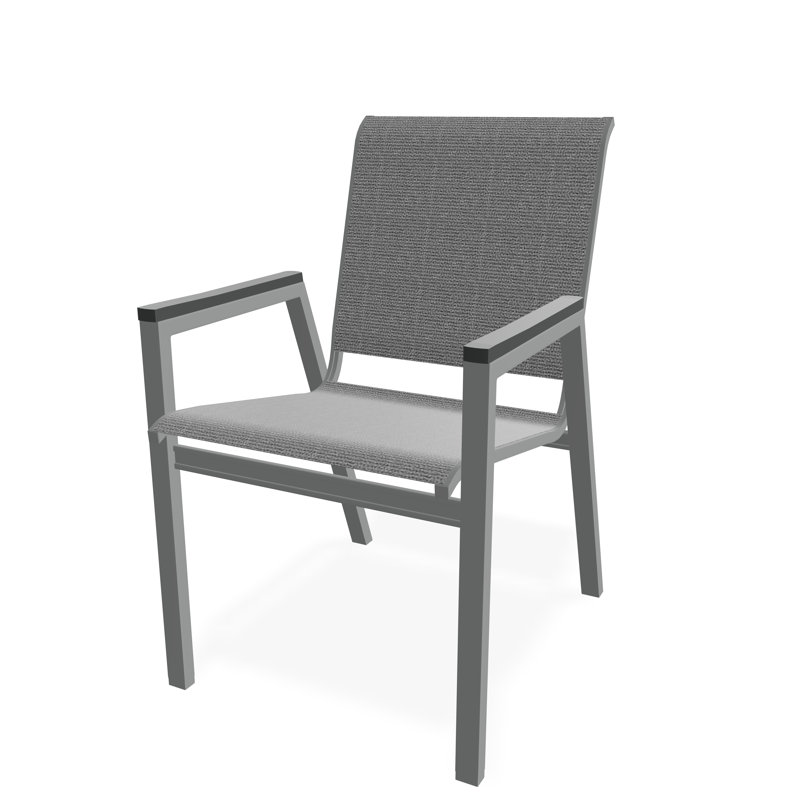 Bazza Outdoor Dining Chair, Graphite, Titanium Sunbrella®