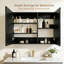 Armoire à pharmacie noire en bois avec miroir H 32 po x l 24 po, entièrement assemblée, à fixation en surface
