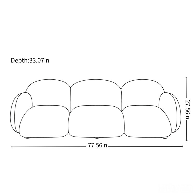 Evas, 77.56" W, Rétro noir