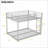 Full Over Full Metal Low Bunk Bed with Ladder - Silver for Small Spaces