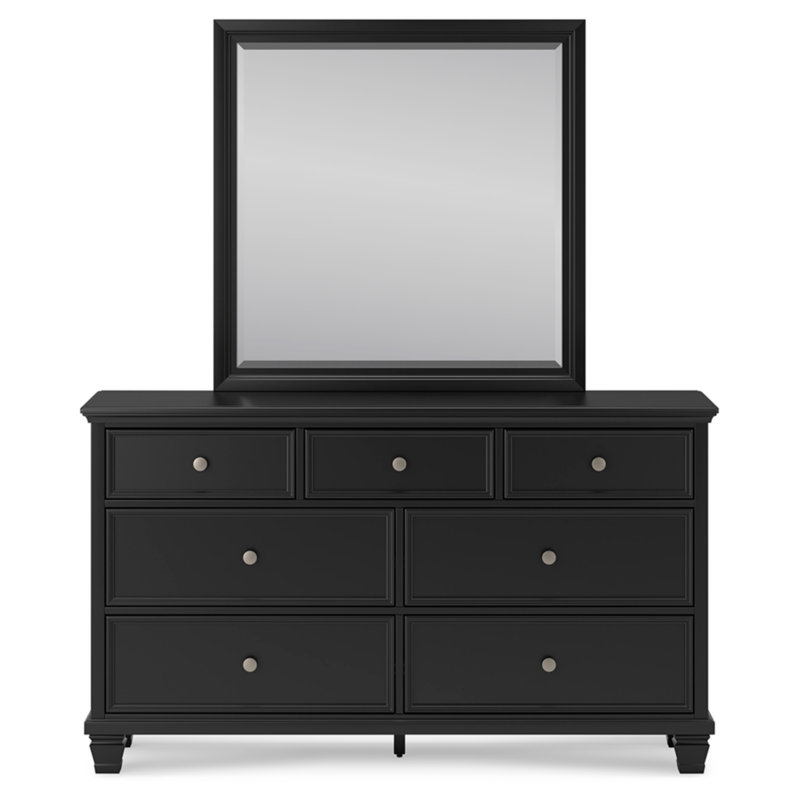 Lanolee Dresser And Mirror, Black