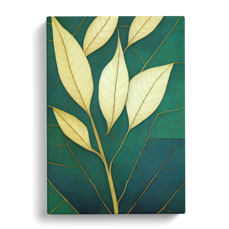 Uddevalla Ivy Leaf Geometric - Wrapped Canvas Print, 50cm H x 35cm W x 3cm D