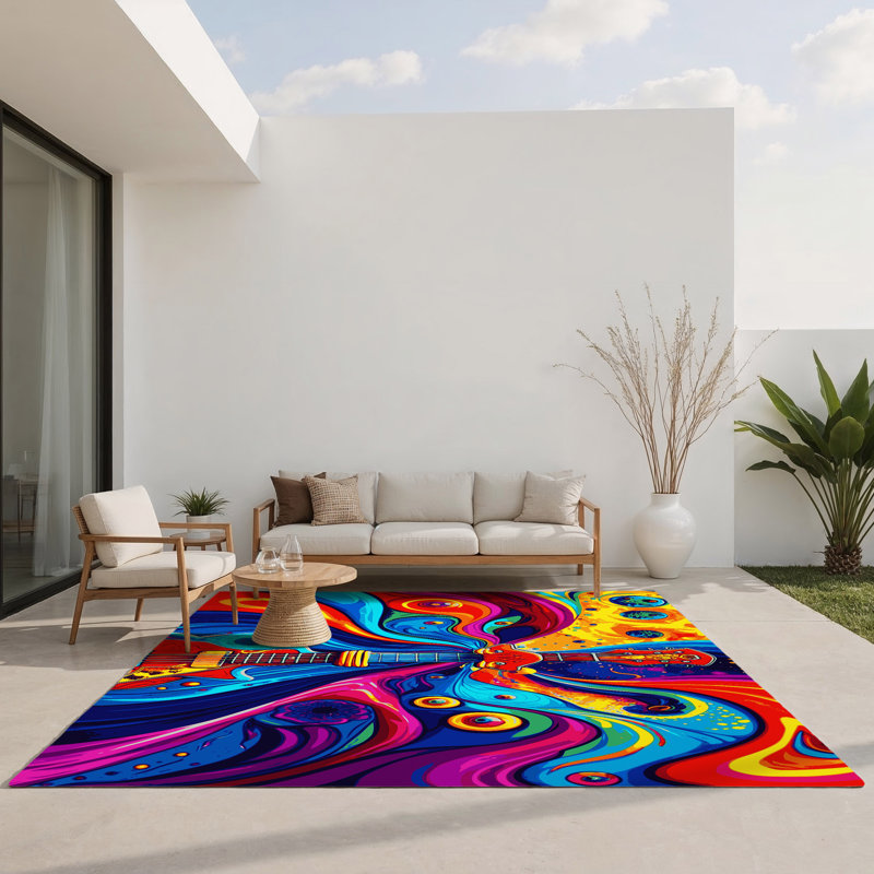 Tapis intérieur et extérieur Shimmer Flux, Rectangle 1 pi 6 po x 2 pi 6 po