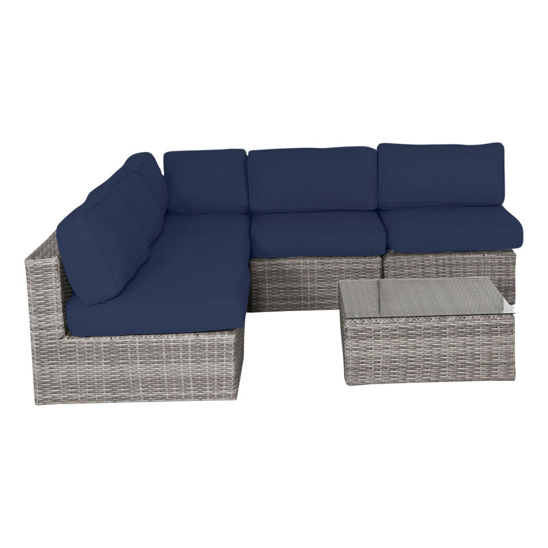 Treana Fully Assembled Wicker 4 - Person Seating Group with Cushions